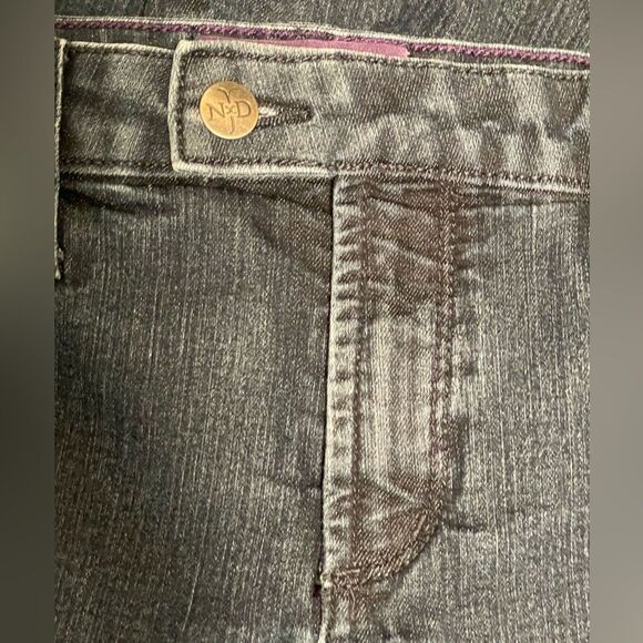 NYDJ High Rise Boot Cut Flare Leg Denim‎ Blue Jeans Faux Back Pockets Size 10 - Picture 3 of 8